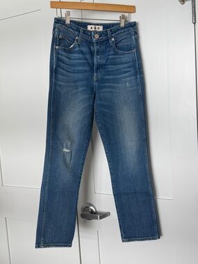 AMO Women's Skinny Jeans in Medium Blue Denim